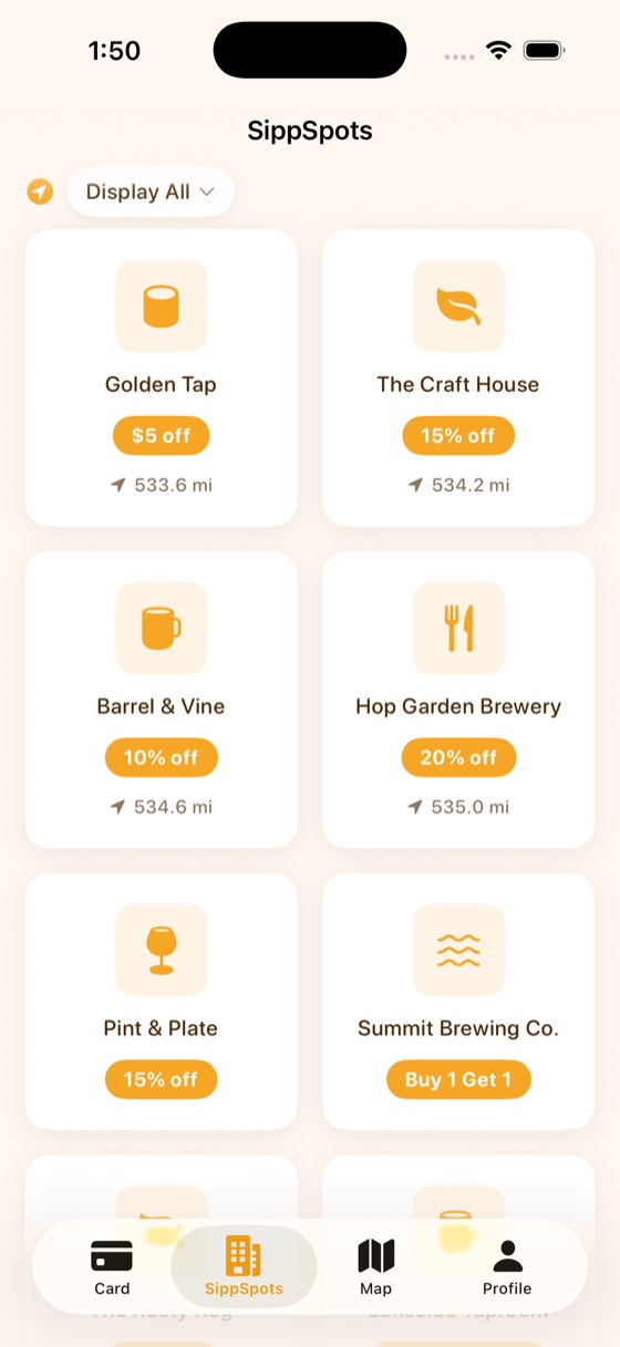 Sipply SippSpots directory with discounts